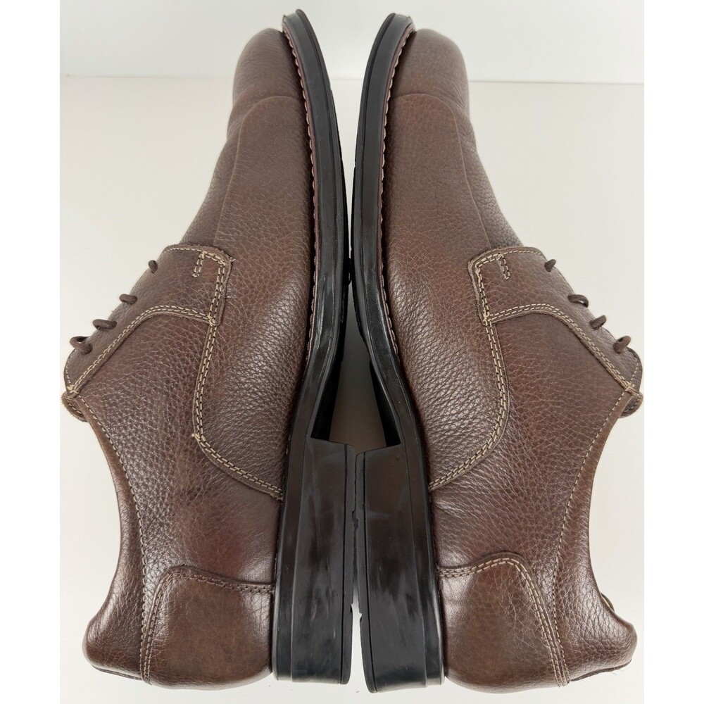 Studio Belvedere Bay Bridge Pebbled Leather Oxford Dress Shoes, Brown, 10.5 EEE - Picture 11 of 16
